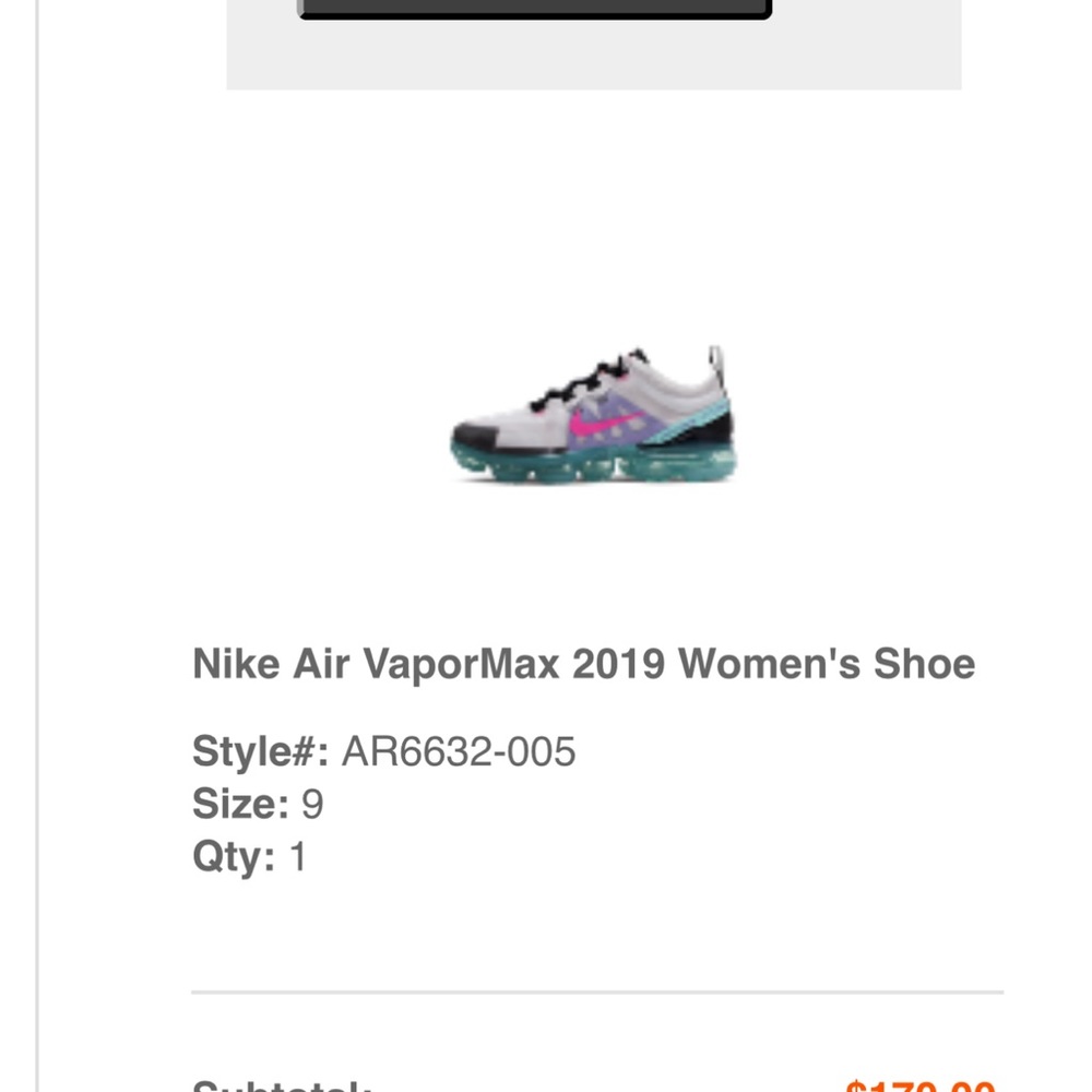 Nike Air VaporMax 2019 Shoes Women's 9 White/Pink/Aqua/Black